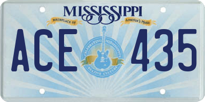 MS license plate ACE435