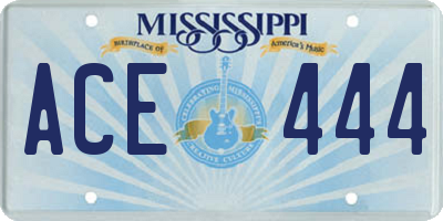 MS license plate ACE444