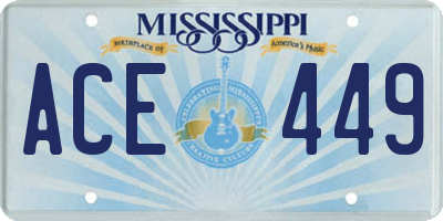 MS license plate ACE449