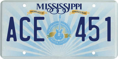 MS license plate ACE451