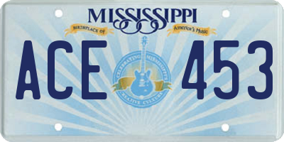 MS license plate ACE453