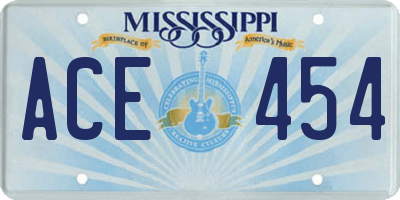 MS license plate ACE454