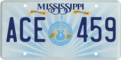 MS license plate ACE459