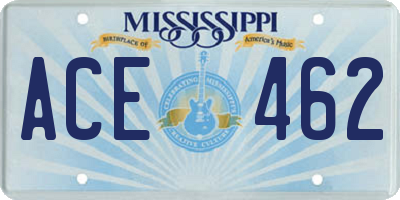 MS license plate ACE462