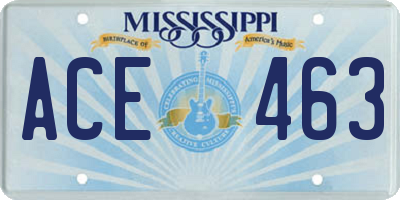 MS license plate ACE463