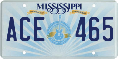 MS license plate ACE465