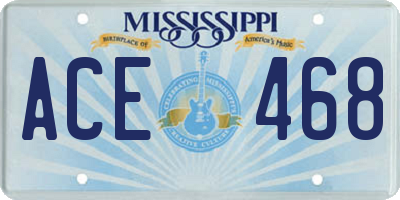 MS license plate ACE468