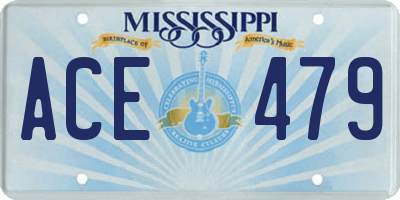 MS license plate ACE479