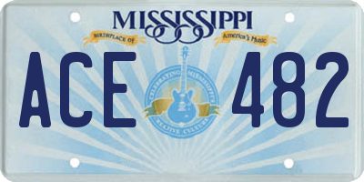 MS license plate ACE482