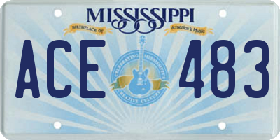 MS license plate ACE483