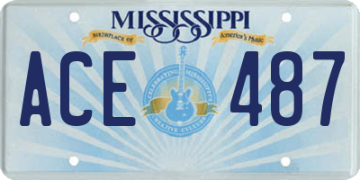 MS license plate ACE487