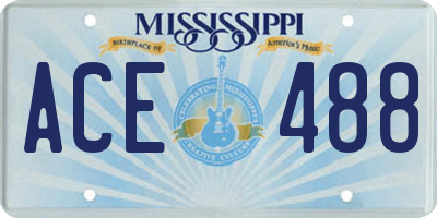 MS license plate ACE488