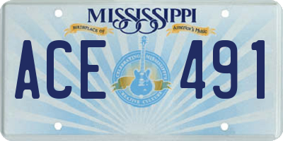 MS license plate ACE491