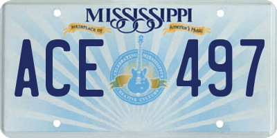 MS license plate ACE497
