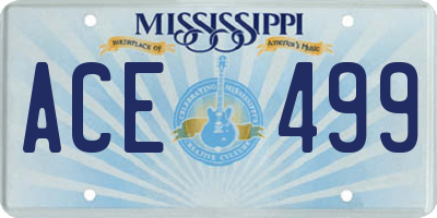 MS license plate ACE499