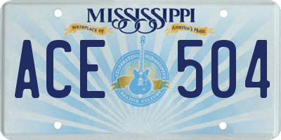MS license plate ACE504