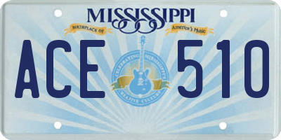 MS license plate ACE510