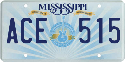 MS license plate ACE515