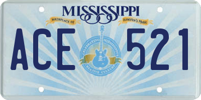 MS license plate ACE521