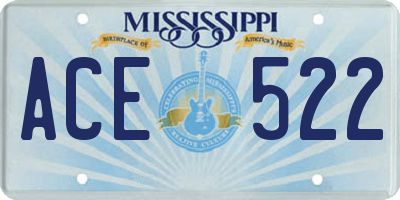 MS license plate ACE522