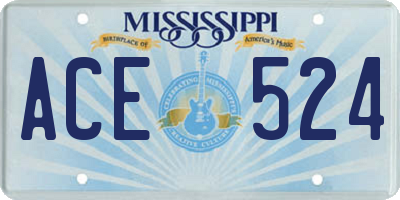 MS license plate ACE524