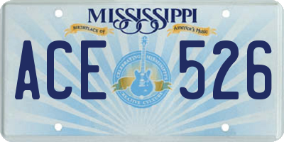 MS license plate ACE526
