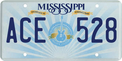 MS license plate ACE528