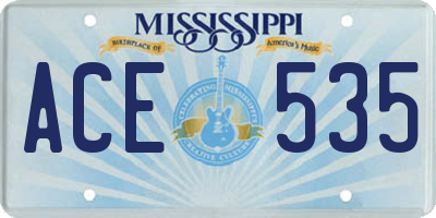 MS license plate ACE535