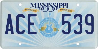 MS license plate ACE539