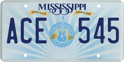 MS license plate ACE545
