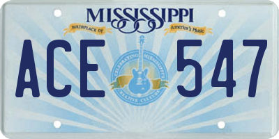 MS license plate ACE547