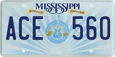 MS license plate ACE560