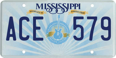 MS license plate ACE579