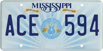 MS license plate ACE594