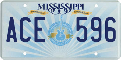 MS license plate ACE596