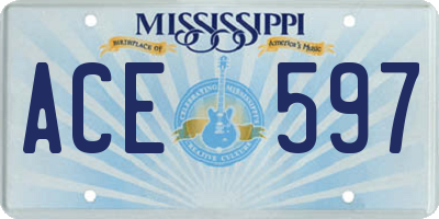 MS license plate ACE597