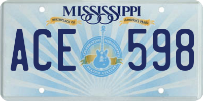 MS license plate ACE598