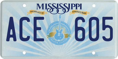 MS license plate ACE605