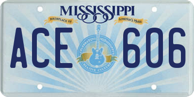 MS license plate ACE606