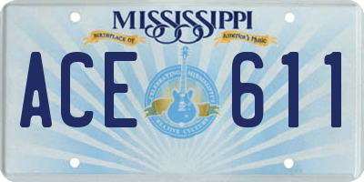 MS license plate ACE611