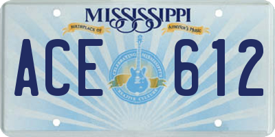 MS license plate ACE612