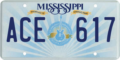 MS license plate ACE617