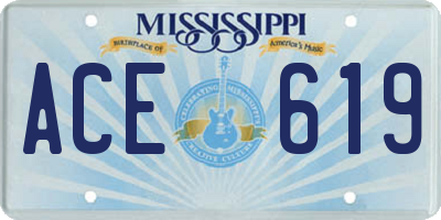 MS license plate ACE619
