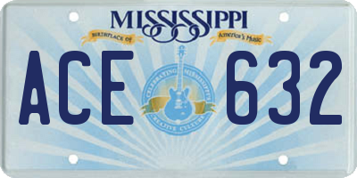 MS license plate ACE632