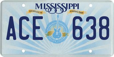 MS license plate ACE638