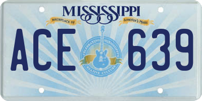 MS license plate ACE639