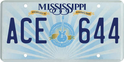 MS license plate ACE644