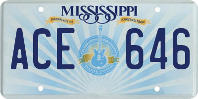 MS license plate ACE646