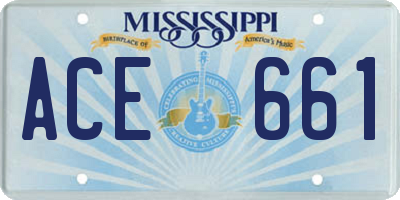 MS license plate ACE661