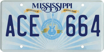 MS license plate ACE664